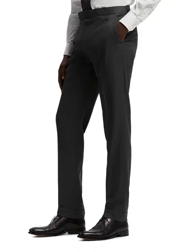 Ralph Lauren Purple Label Men's Kent Hand-Tailored Wool Birdseye Suit - Charcoal Multi - Size 48 | Thumbnail 5