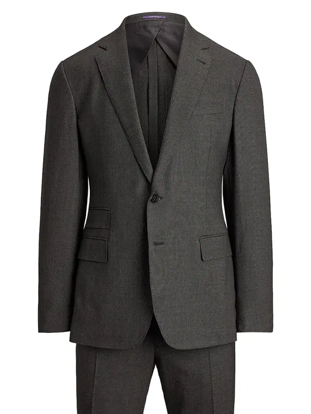 Ralph Lauren Purple Label Men's Kent Hand-Tailored Wool Birdseye Suit - Charcoal Multi