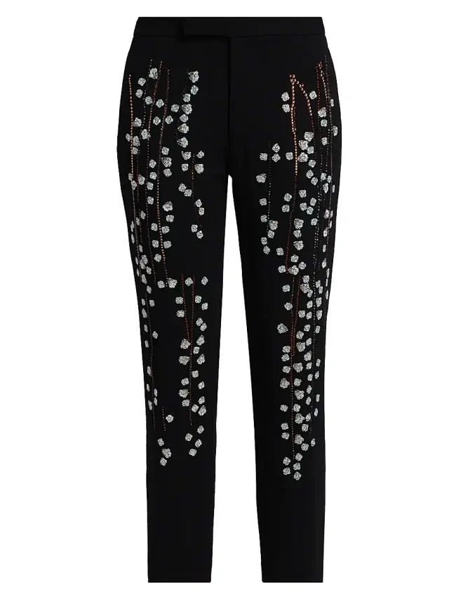 Women's Sakura Wool Narrow Trousers - Black