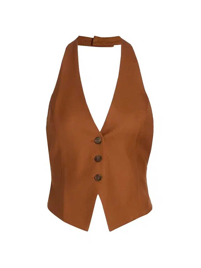 Ronny Kobo Women's Lido Wool-Blend Vest - Rust