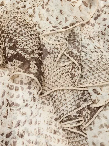 Ronny Kobo Women's Klaire Silk Snakeskin Print Ruffle Top | Thumbnail 7