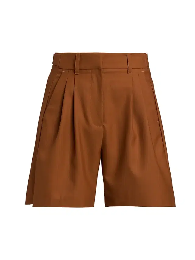 Ronny Kobo Women's Andora Wool-Blend Long Shorts - Rust