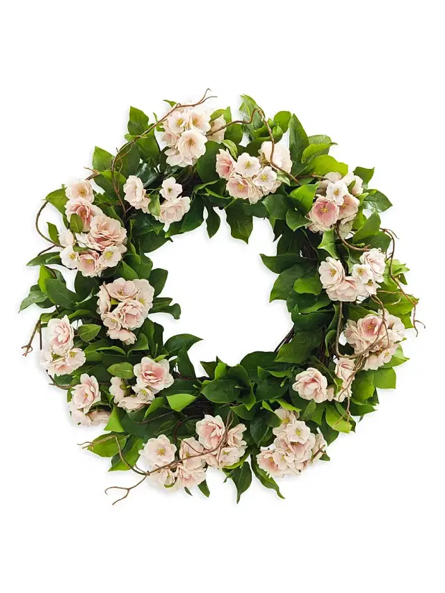 Winward Home Everyday Newness Refresh Peach Blossom Wreath - Light Pink