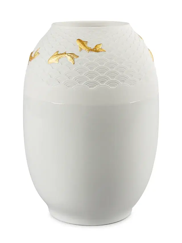 Lladro Porcelain Koi Vase
