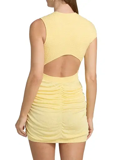 Et Ochs Women's Ingrid Waffle-Knit Ruched Minidress - Butter - Size XL | Thumbnail 5 Et Ochs Women's Ingrid Waffle-Knit Ruched Minidress - Butter - Size XL | Thumbnail 5