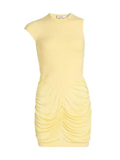 Et Ochs Women's Ingrid Waffle-Knit Ruched Minidress - Butter - Size XL | Thumbnail 1 Et Ochs Women's Ingrid Waffle-Knit Ruched Minidress - Butter - Size XL | Thumbnail 1