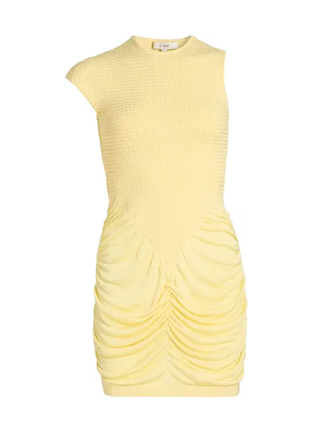 Et Ochs Women's Ingrid Waffle-Knit Ruched Minidress - Butter
