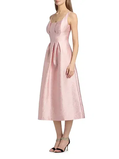 Kay Unger Women's June Jacquard Tea-Length Cocktail Dress - Ballet Pink | Thumbnail 4