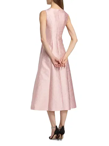 Kay Unger Women's June Jacquard Tea-Length Cocktail Dress - Ballet Pink | Thumbnail 5