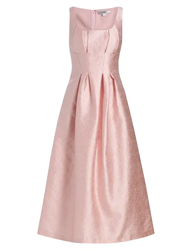 Kay Unger Women's June Jacquard Tea-Length Cocktail Dress - Ballet Pink