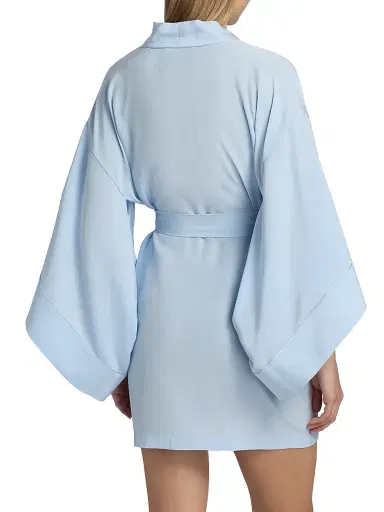 Kiki de Montparnasse Women's Les Partenaires Muse Silk Kimono-Inspired Robe - Glace - Size Medium | Thumbnail 5 Kiki de Montparnasse Women's Les Partenaires Muse Silk Kimono-Inspired Robe - Glace - Size Medium | Thumbnail 5