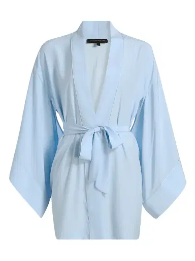 Kiki de Montparnasse Women's Les Partenaires Muse Silk Kimono-Inspired Robe - Glace - Size Medium | Thumbnail 1 Kiki de Montparnasse Women's Les Partenaires Muse Silk Kimono-Inspired Robe - Glace - Size Medium | Thumbnail 1