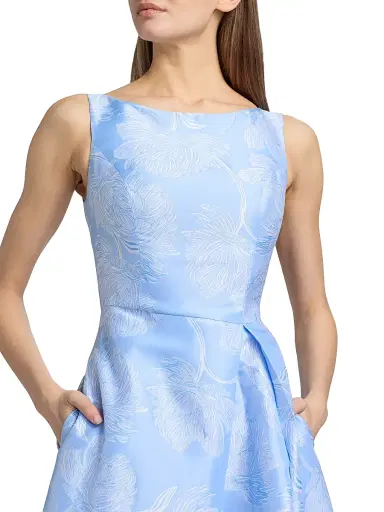 Kay Unger Women's Caitlin Floral Jacquard A-Line Gown | Thumbnail 6 Kay Unger Women's Caitlin Floral Jacquard A-Line Gown | Thumbnail 6