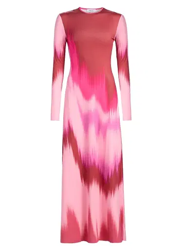 EYWASOULS MALIBU Women's Sam Ikat-Inspired Maxi Dress - Pink Colorflow - Size Large | Thumbnail 1