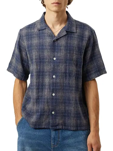 Corridor Men's Wavy Cotton-Linen Camp Shirt | Thumbnail 1 Corridor Men's Wavy Cotton-Linen Camp Shirt | Thumbnail 1