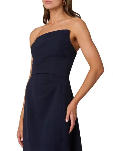 Shoshanna Women's Dory Asymmetric Strapless Gown - Navy | Thumbnail 4