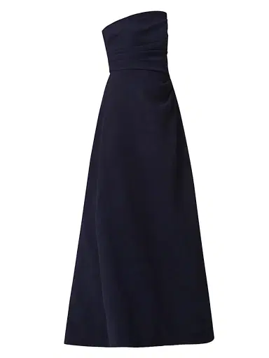 Shoshanna Women's Dory Asymmetric Strapless Gown - Navy | Thumbnail 1