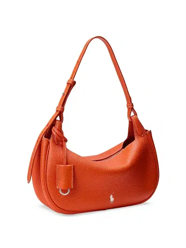 Polo Ralph Lauren Women's Shiny Drum Leather Shoulder Bag - Orange | Thumbnail 2