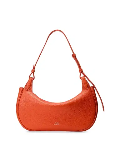 Polo Ralph Lauren Women's Shiny Drum Leather Shoulder Bag - Orange | Thumbnail 3