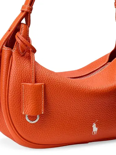 Polo Ralph Lauren Women's Shiny Drum Leather Shoulder Bag - Orange | Thumbnail 5