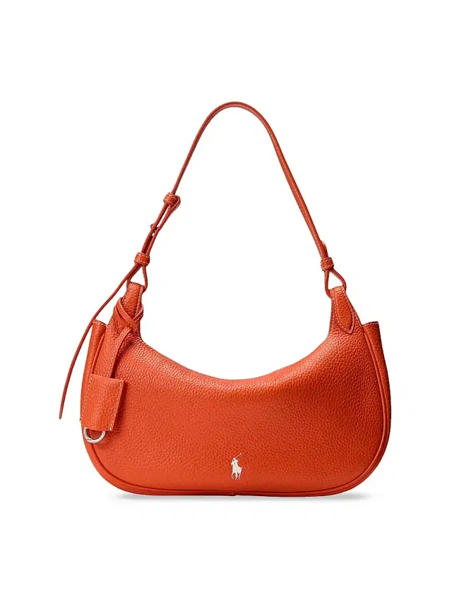 Polo Ralph Lauren Women's Shiny Drum Leather Shoulder Bag - Orange