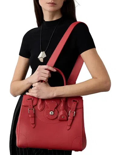 Ralph Lauren Collection Women's Ricky 33 Soft Leather Top Handle Bag - Hot Pepper | Thumbnail 3 Ralph Lauren Collection Women's Ricky 33 Soft Leather Top Handle Bag - Hot Pepper | Thumbnail 3