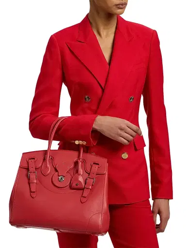 Ralph Lauren Collection Women's Ricky 33 Soft Leather Top Handle Bag - Hot Pepper | Thumbnail 4 Ralph Lauren Collection Women's Ricky 33 Soft Leather Top Handle Bag - Hot Pepper | Thumbnail 4