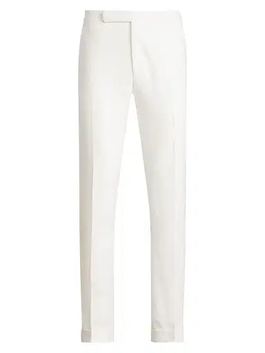 Ralph Lauren Purple Label Men's Gregory Hand-Tailored Linen Trousers - Optic White - Size 38 | Thumbnail 1