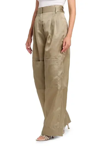 Alberta Ferretti Women's Pleated Silk Wide-Leg Pants | Thumbnail 4 Alberta Ferretti Women's Pleated Silk Wide-Leg Pants | Thumbnail 4
