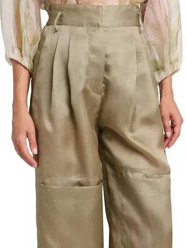 Alberta Ferretti Women's Pleated Silk Wide-Leg Pants | Thumbnail 6 Alberta Ferretti Women's Pleated Silk Wide-Leg Pants | Thumbnail 6