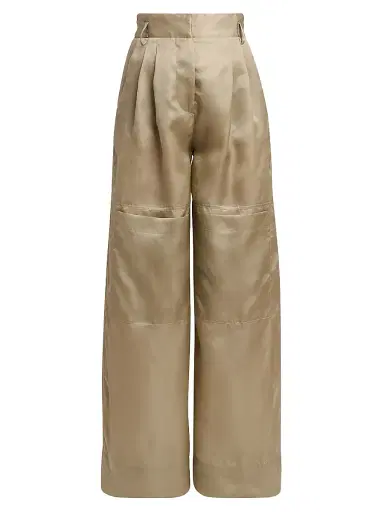 Alberta Ferretti Women's Pleated Silk Wide-Leg Pants | Thumbnail 1 Alberta Ferretti Women's Pleated Silk Wide-Leg Pants | Thumbnail 1