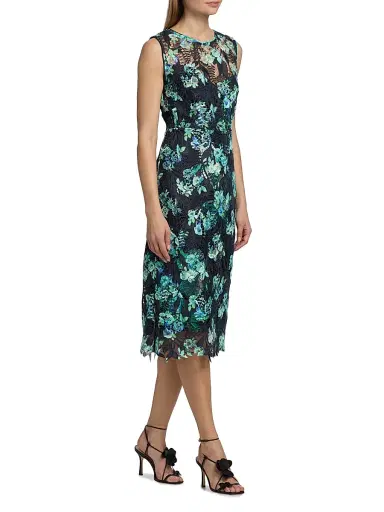 Ungaro Women's Palmer Floral Lace Midi-Dress - Navy Multi - Size 12 | Thumbnail 2 Ungaro Women's Palmer Floral Lace Midi-Dress - Navy Multi - Size 12 | Thumbnail 2
