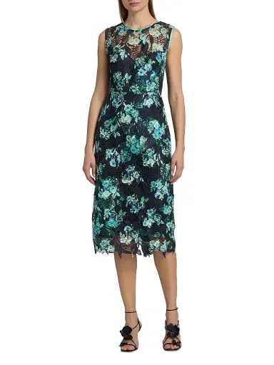 Ungaro Women's Palmer Floral Lace Midi-Dress - Navy Multi - Size 12 | Thumbnail 3 Ungaro Women's Palmer Floral Lace Midi-Dress - Navy Multi - Size 12 | Thumbnail 3