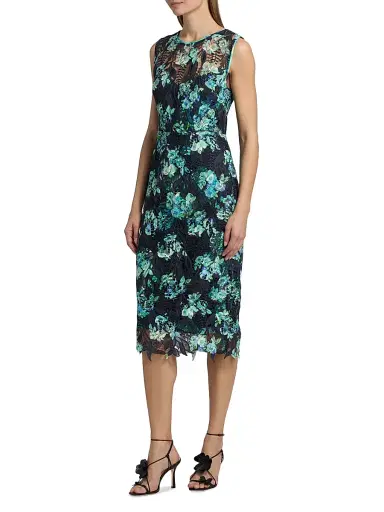 Ungaro Women's Palmer Floral Lace Midi-Dress - Navy Multi - Size 12 | Thumbnail 4 Ungaro Women's Palmer Floral Lace Midi-Dress - Navy Multi - Size 12 | Thumbnail 4