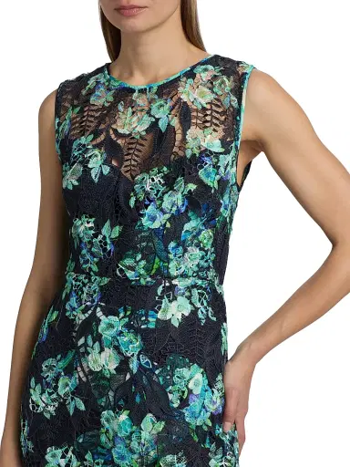 Ungaro Women's Palmer Floral Lace Midi-Dress - Navy Multi - Size 12 | Thumbnail 6 Ungaro Women's Palmer Floral Lace Midi-Dress - Navy Multi - Size 12 | Thumbnail 6