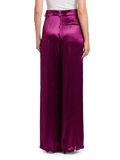 Alberta Ferretti Women's Satin Wide-Leg Pants - Violet - Size 2 | Thumbnail 5