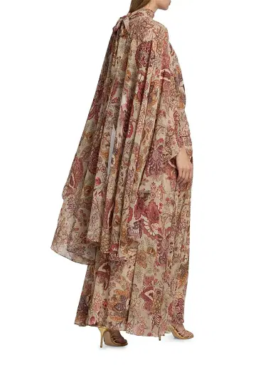 Ungaro Women's Gretchen Printed Cape Drop-Waist Dress - Beige Multi - Size 12 | Thumbnail 5