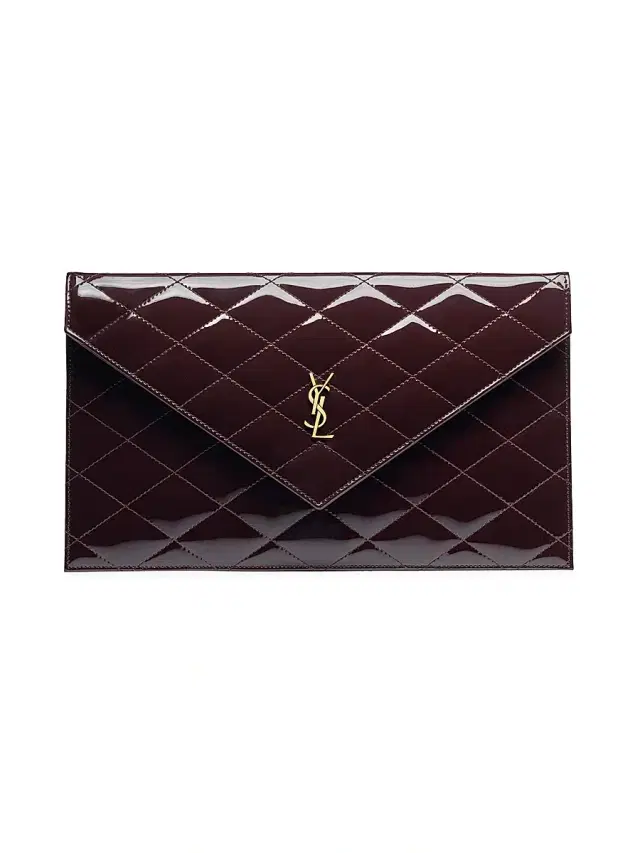 Saint Laurent Women's Paris Pouch in Patent Leather - Almond Glaze