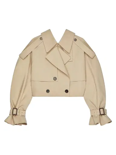 Givenchy Women's Cropped Trench Coat in Cotton - Beige Butter - Size 6 | Thumbnail 1