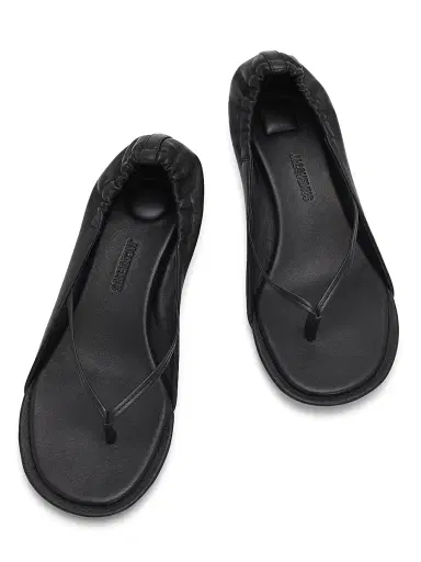 Jacquemus Women's Les Sandales 45MM Leather Covered-Heel Thong Sandals | Thumbnail 4