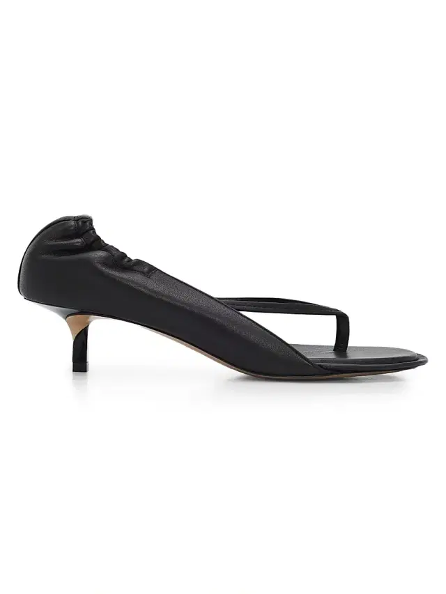Jacquemus Women's Les Sandales 45MM Leather Covered-Heel Thong Sandals - Black