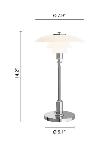 Louis Poulsen PH 2/1 Portable Lamp - High Lustre Chrome Plated | Thumbnail 4