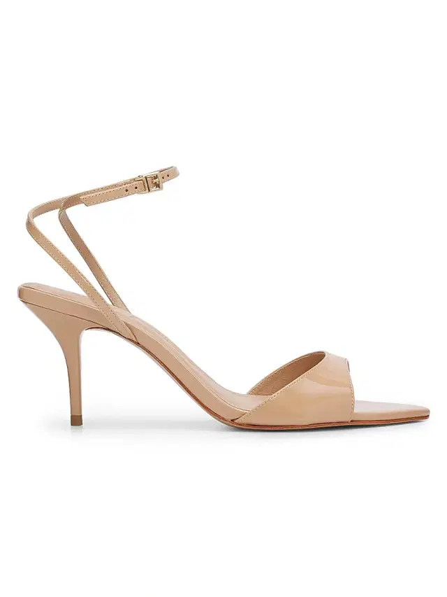 Schutz Women's Elodie 75MM Patent Leather Sandals - Honey Beige