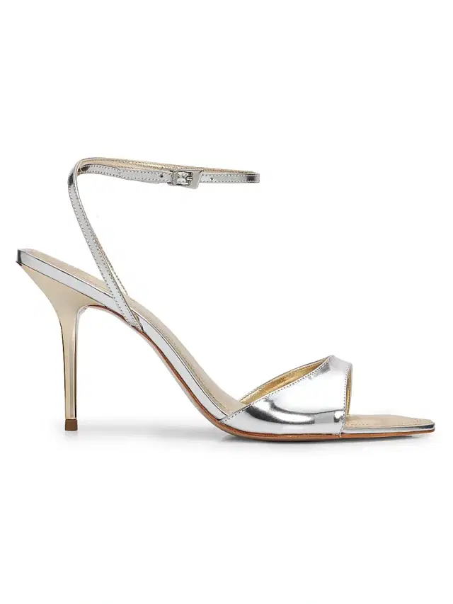 Schutz Women's Elodie 100MM Leather Sandals - Silver