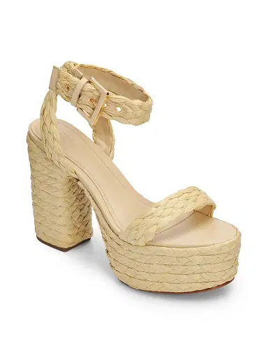 Schutz Women's Ayana 120MM Leather Platform Sandals - Palha Natural Nibs | Thumbnail 2