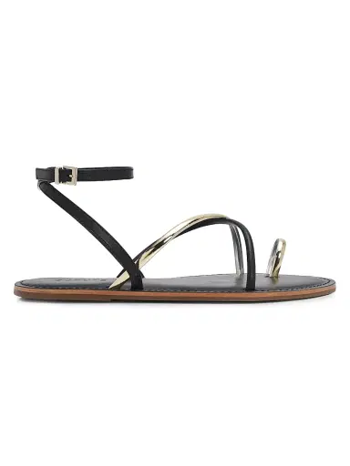 Schutz Women's Valeria Leather Sandals - Black | Thumbnail 1
