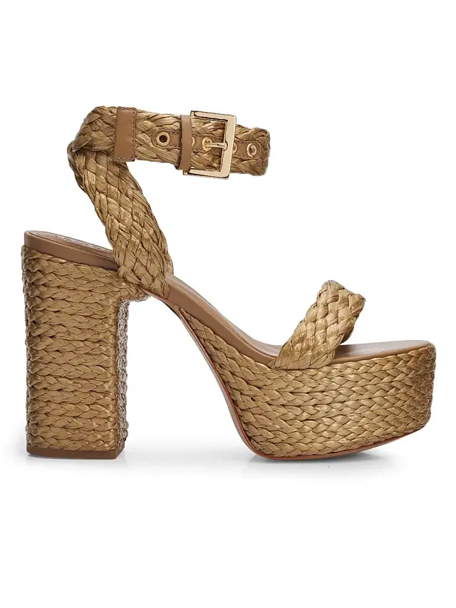Schutz Women's Ayana 120MM Leather Platform Sandals - Bronze Sonora