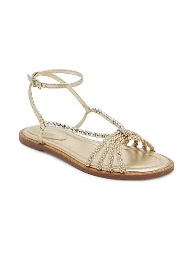 Schutz Women's Adele 25MM Leather Sandals - Platinum | Thumbnail 2