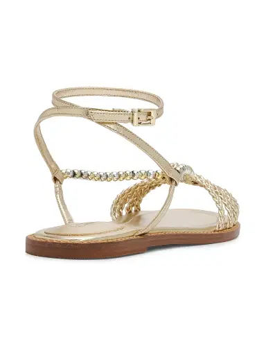 Schutz Women's Adele 25MM Leather Sandals - Platinum | Thumbnail 3