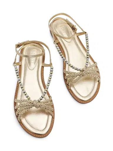 Schutz Women's Adele 25MM Leather Sandals - Platinum | Thumbnail 4